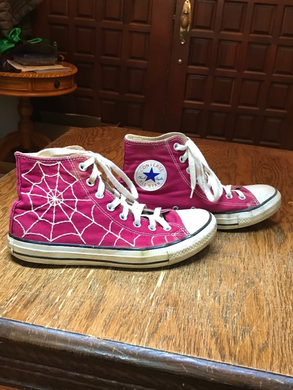 Converse Chuck Taylor All Star High Top Red Spider Web Embroidery